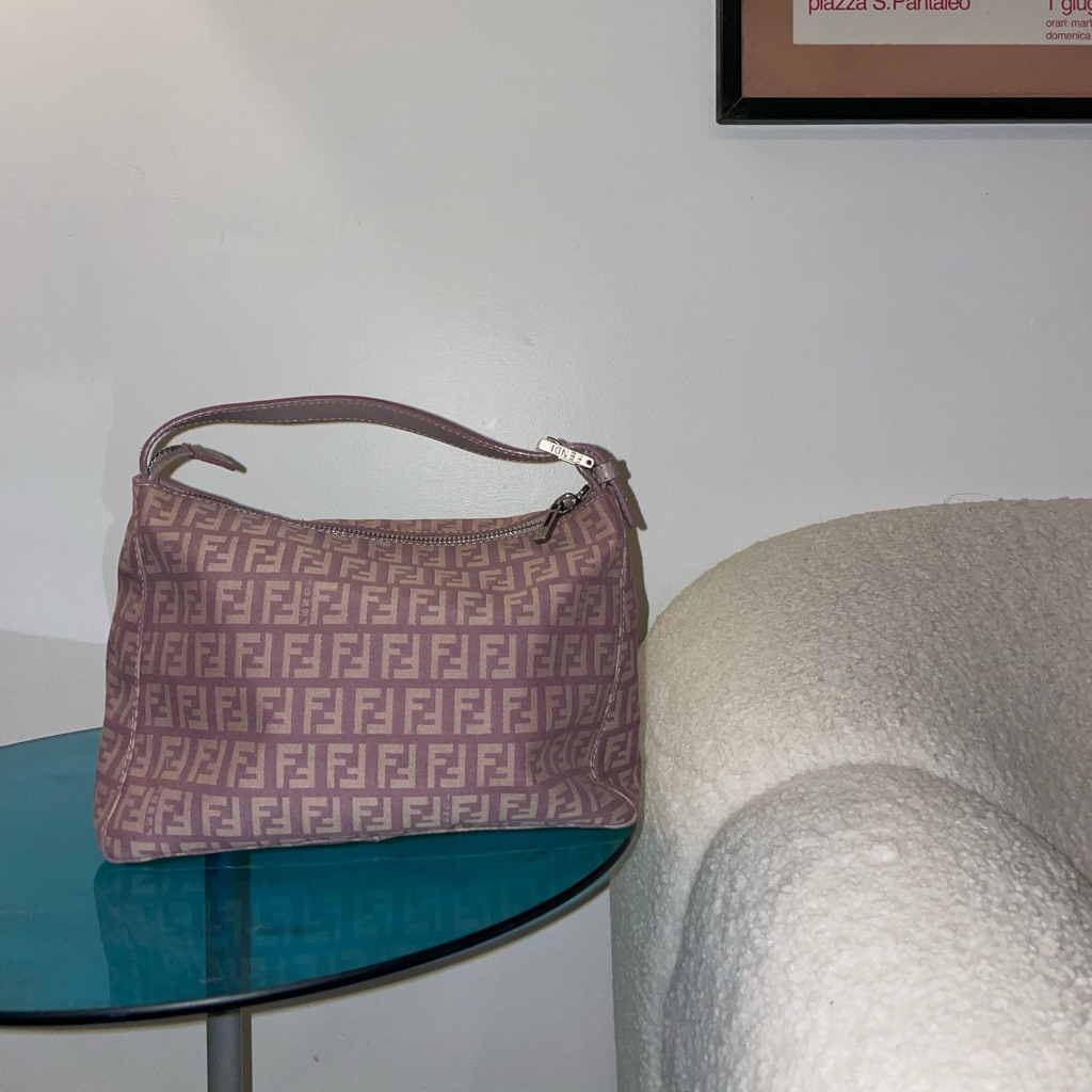 Vintage Lilac Canvas Fendi Purse In Amazing Condition!